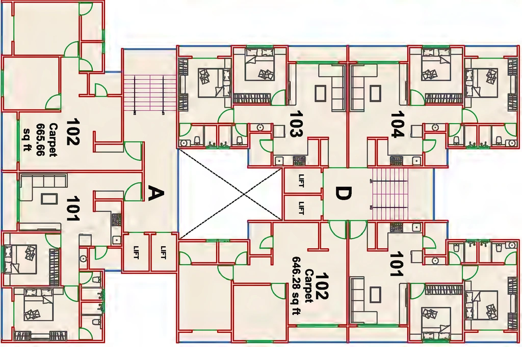 Floor Plan of Vakratund Palms in Sevasi, Vadodara - Image 354220
