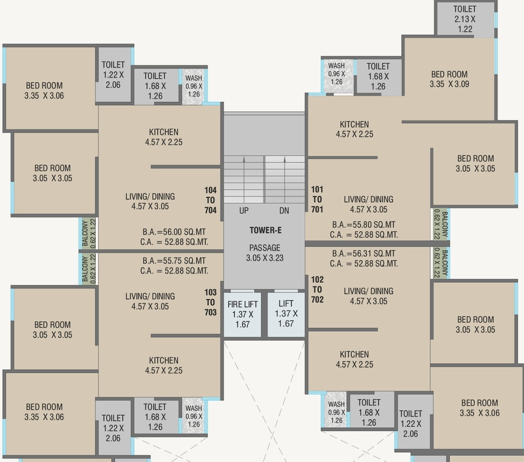 Floor Plan of Kanha Vallabh Heights in Tarsali, Vadodara - Image 354235