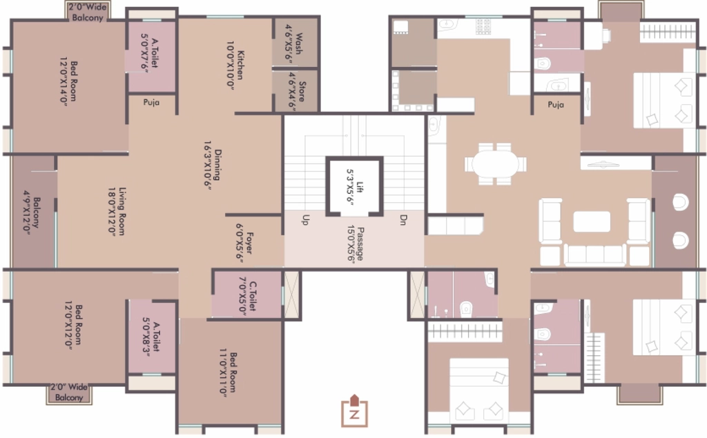 Floor Plan of Vraj Vallabh Kutir in Gotri Sevasi Road, Vadodara - Image 354269