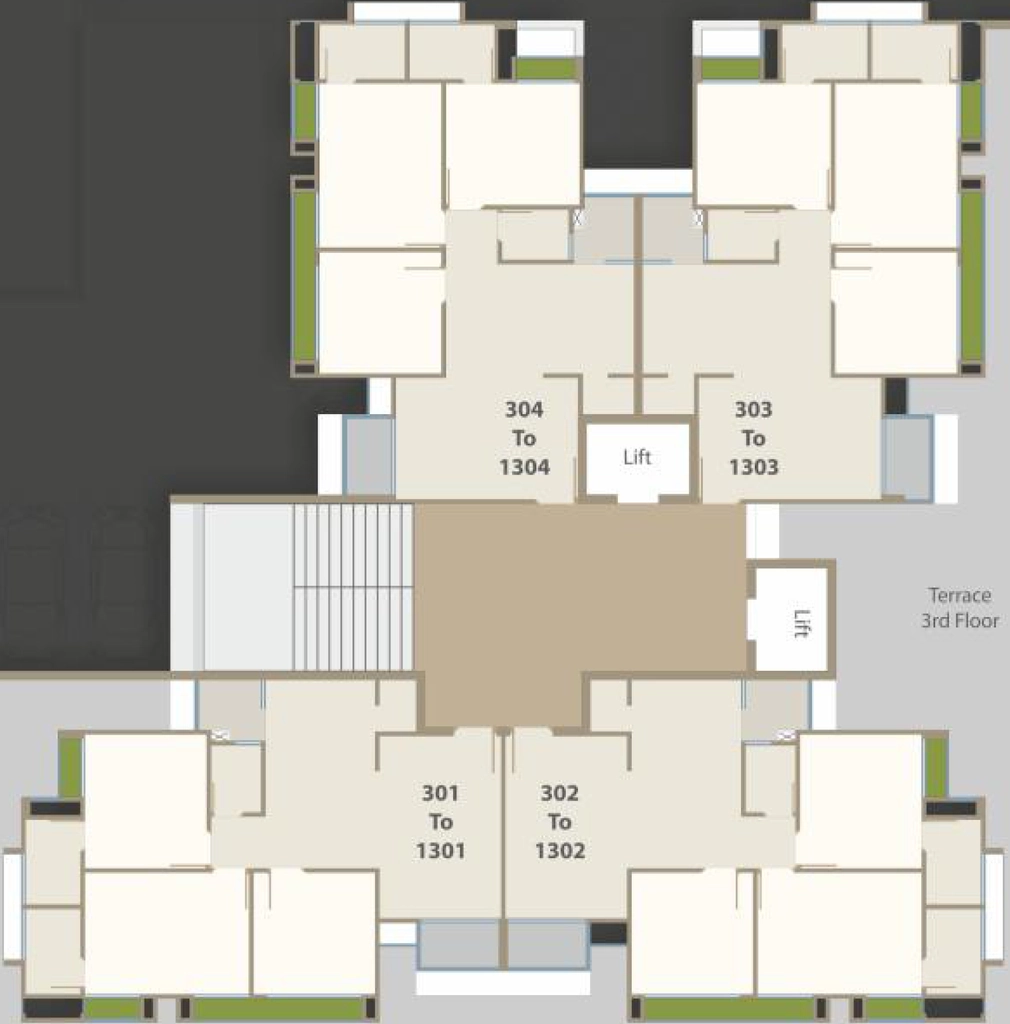 Floor Plan of Vihav Skyone in Bhayli Road, Vadodara - Image 354321
