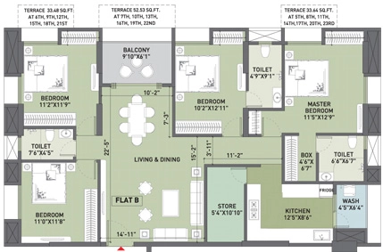 4 BHK Flat in Swastik La Mirada in Bagmari, Kolkata - Image 891505