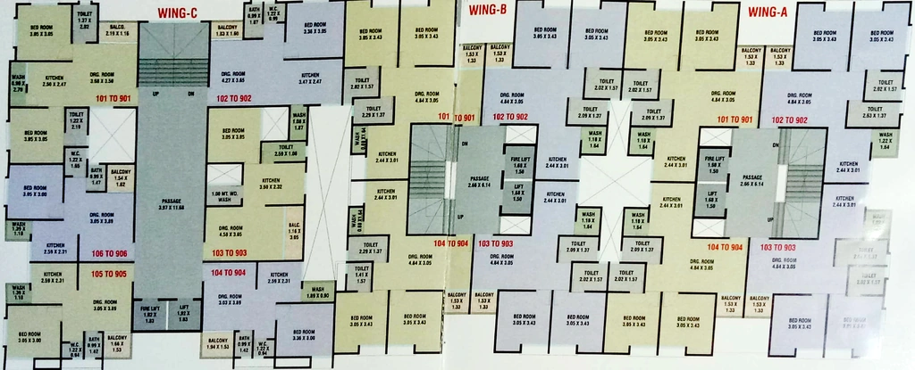 Floor Plan of Shree Vinayak Paradise in New Sama, Vadodara - Image 354341