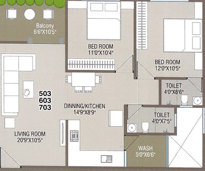 2 BHK Flat in Bhargavi Vishranti Heights in Padra, Vadodara - Image 891655