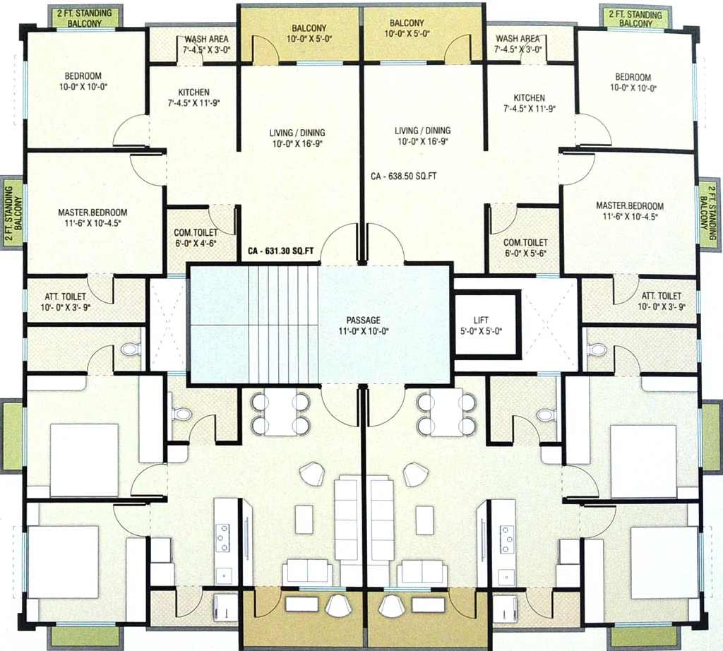Floor Plan of Vraj Icon in Warashiya, Vadodara - Image 354858