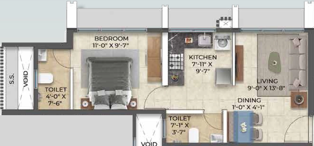 1 BHK Flat in Sahakar Ved in Goregaon West, Mumbai - Image 922859