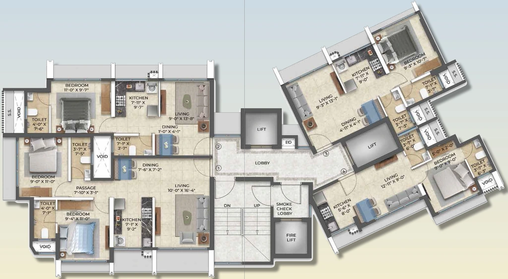 Floor Plan of Sahakar Ved in Goregaon West, Mumbai - Image 413870