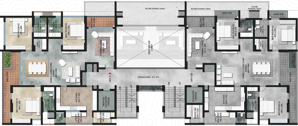 Floor Plan of Synthite Pimento Garden in Poonithura, Kochi - Image 367975