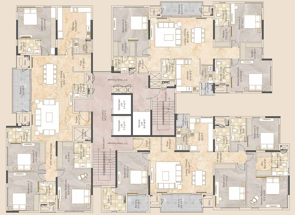 Floor Plan of Appaswamy Belmont Residences in Vadapalani, Chennai - Image 355195