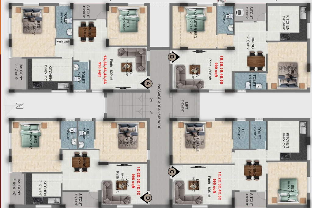Floor Plan of GPB Nidhulan Park View Castle in Kolapakkam, Chennai - Image 355259