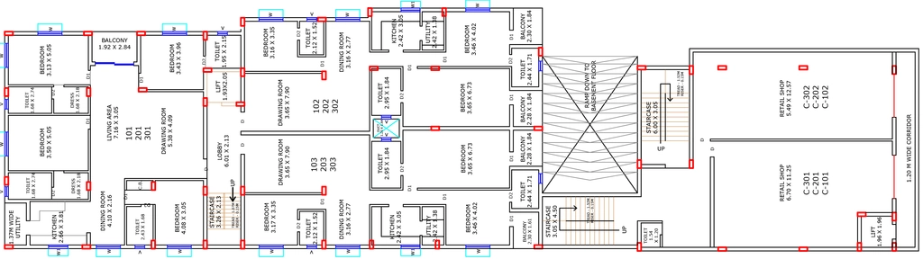 Floor Plan of Shuvam Towers in Forest Park, Bhubaneswar - Image 355585