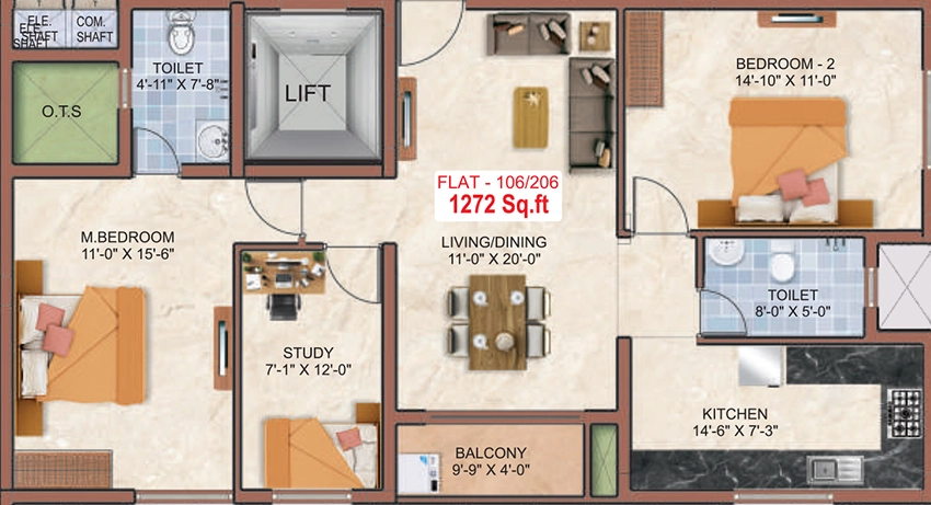 2 BHK Flat in Elite Sai Krupaa in Tondiarpet, Chennai - Image 892233