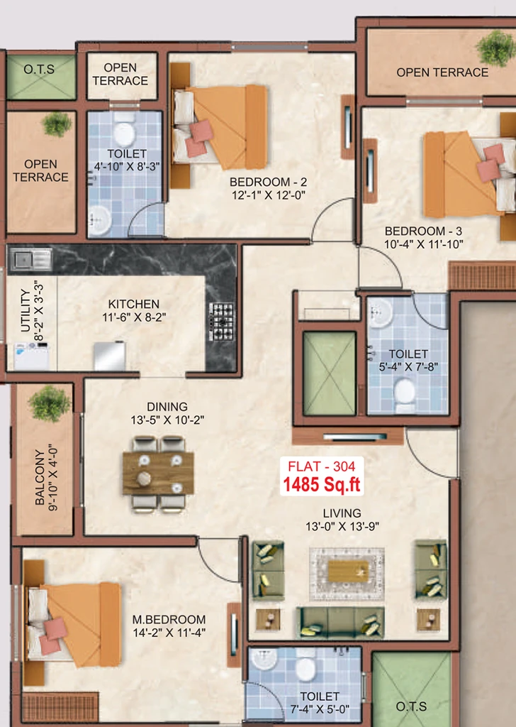 3 BHK Flat in Elite Sai Krupaa in Tondiarpet, Chennai - Image 892236