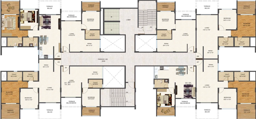 Floor Plan of Kolte Patil Downtown Xenia in Kharadi, Pune - Image 358283