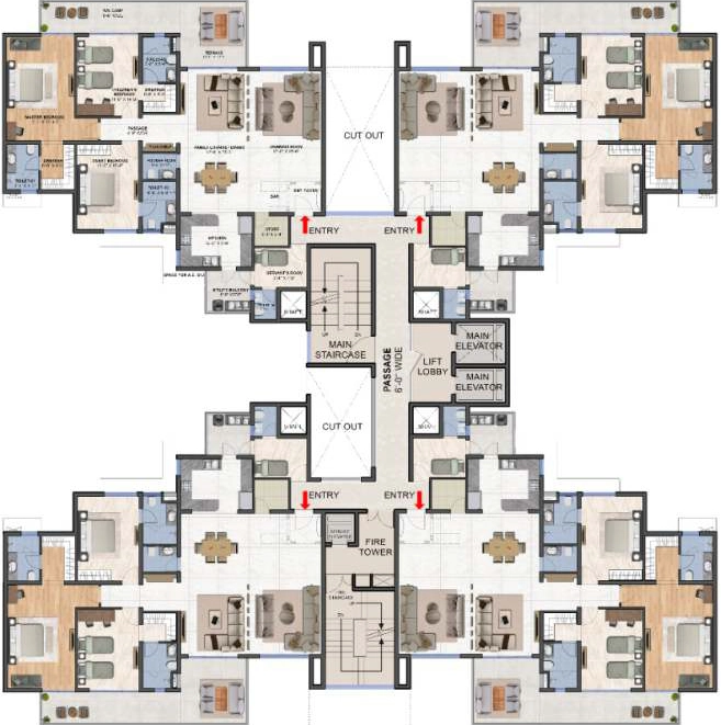 Floor Plan of Turnstone The Medallion Aurum in Mohali, Chandigarh - Image 367897
