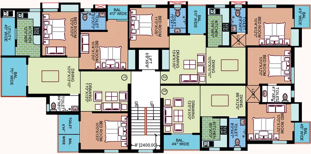 Floor Plan of Triveni Magnus in Booty More, Ranchi - Image 355798