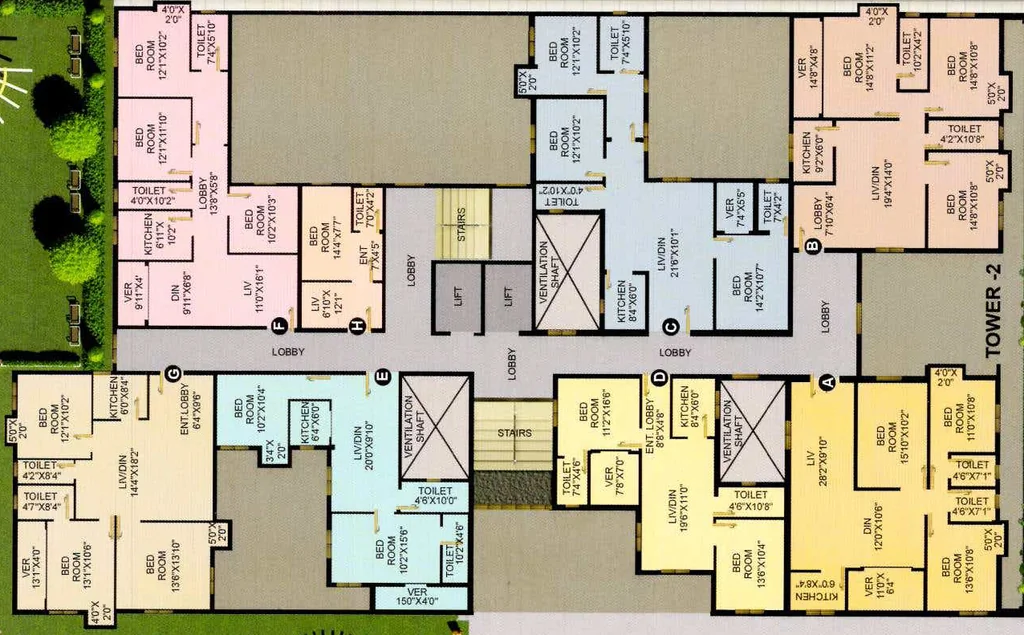 Floor Plan of Aryan Towers in Madhyamgram, Kolkata - Image 368954