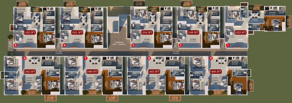 Floor Plan of Ashraya Meadows in Whitefield, Bangalore - Image 355957