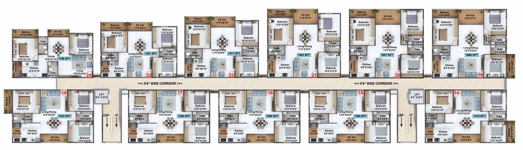 Floor Plan of BMR Bhoomika Mayflower in JP Nagar, Bangalore - Image 355964