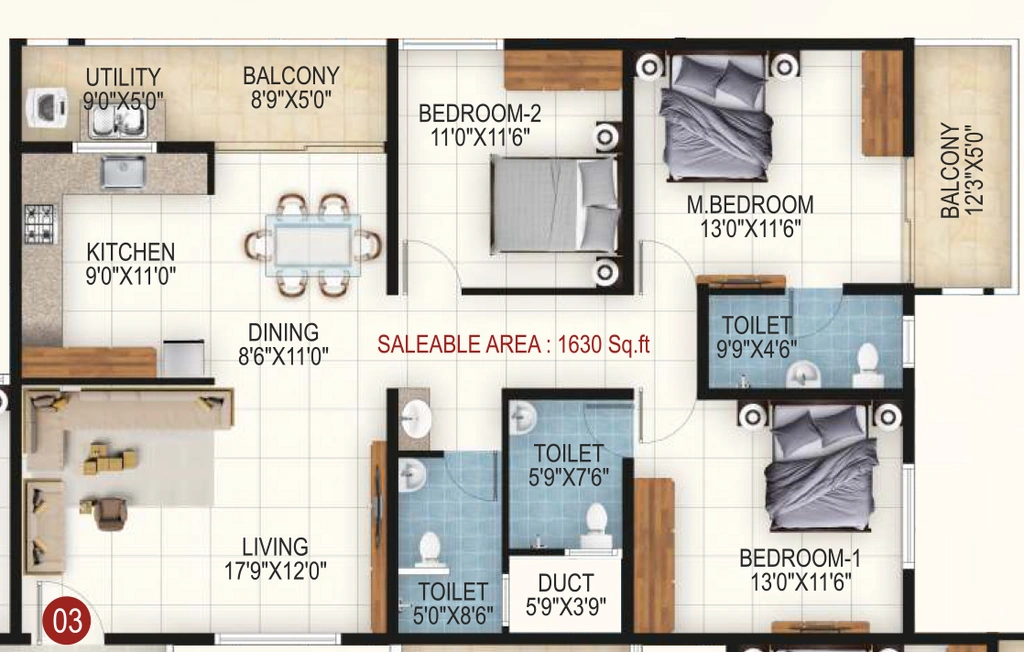 3 BHK Flat in RRL Palm Altezze in Varthur, Bangalore - Image 892629