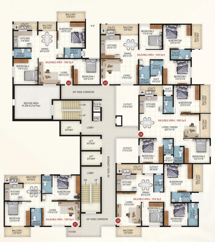 Floor Plan of RRL Palm Altezze in Varthur, Bangalore - Image 356031