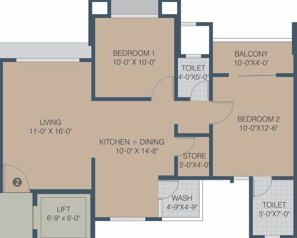 2 BHK Flat in Sangini Gardenia in Jahangirabad, Surat - Image 895489