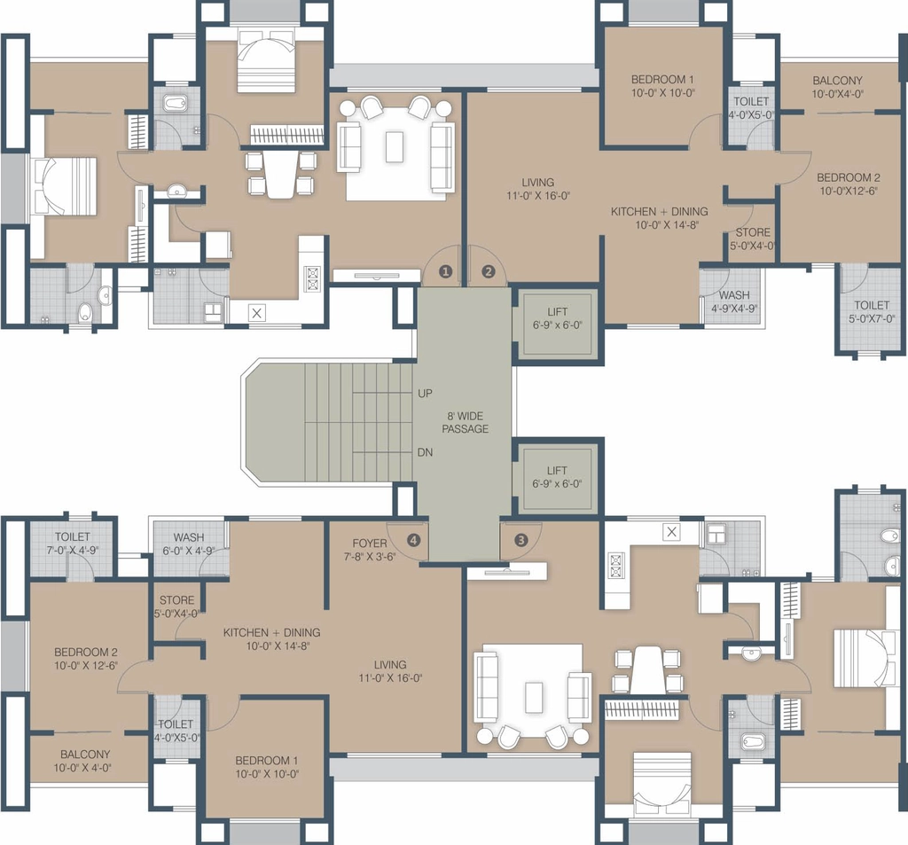 Floor Plan of Sangini Gardenia in Jahangirabad, Surat - Image 359987