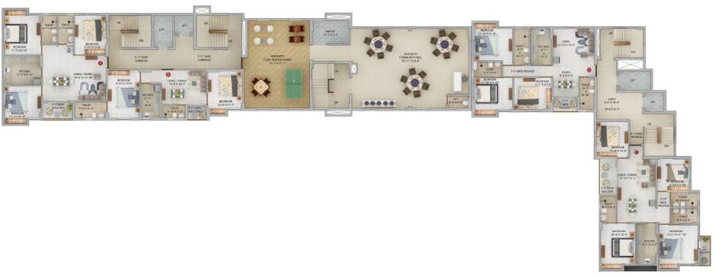 Floor Plan of Merlin Iris in Mukundapur, Kolkata - Image 369005