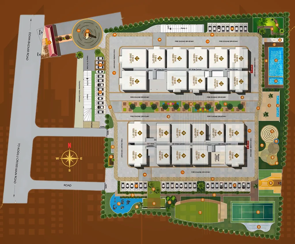 Master Plan of SLV Golden Towers in Kogilu, Bangalore - Image 356136
