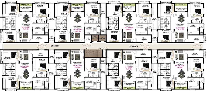 Floor Plan of Nahar Arista in Perungudi, Chennai - Image 356364