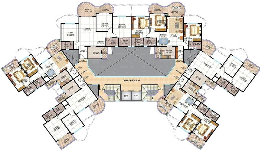 Floor Plan of Kolte Cheryl in Kharadi, Pune - Image 358721