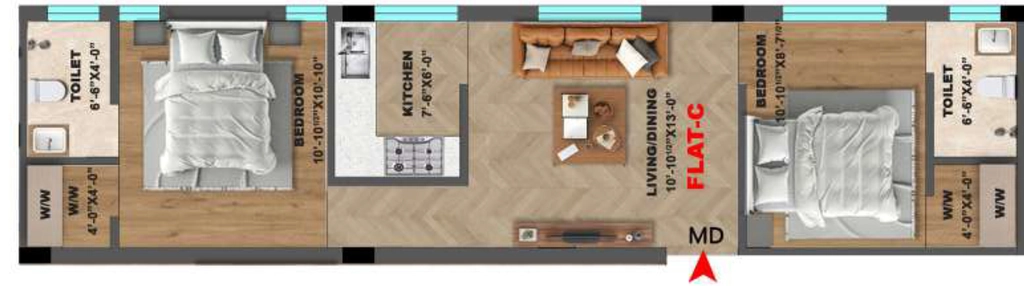 2 BHK Flat in Anugragha Usha Palace in Pallikaranai, Chennai - Image 892750