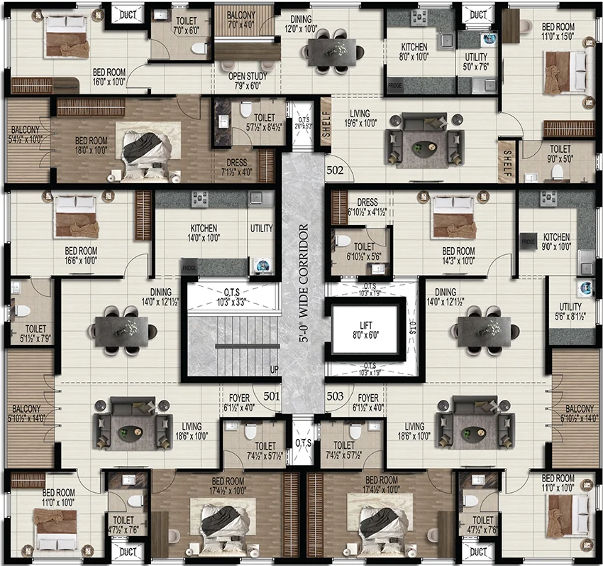 Floor Plan of Harmony Sumitra in Alwarpet, Chennai - Image 356458