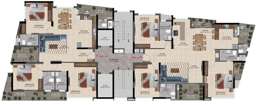 Floor Plan of Navins Aum Griha in Nungambakkam, Chennai - Image 356480