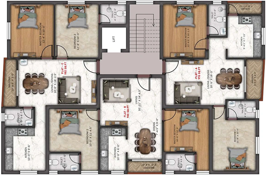Floor Plan of Traventure Akira in Madipakkam, Chennai - Image 356490
