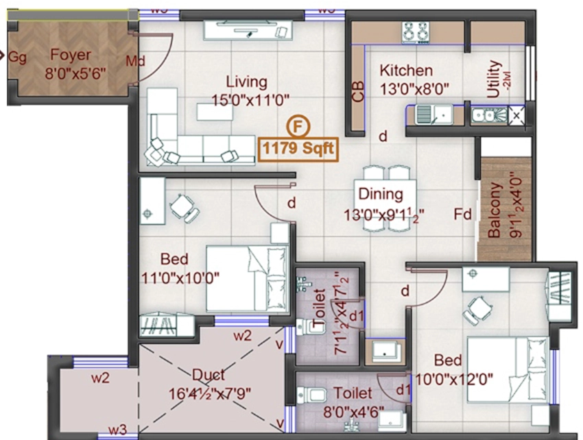 2 BHK Flat in Built Chandana Tower in Korattur, Chennai - Image 892961