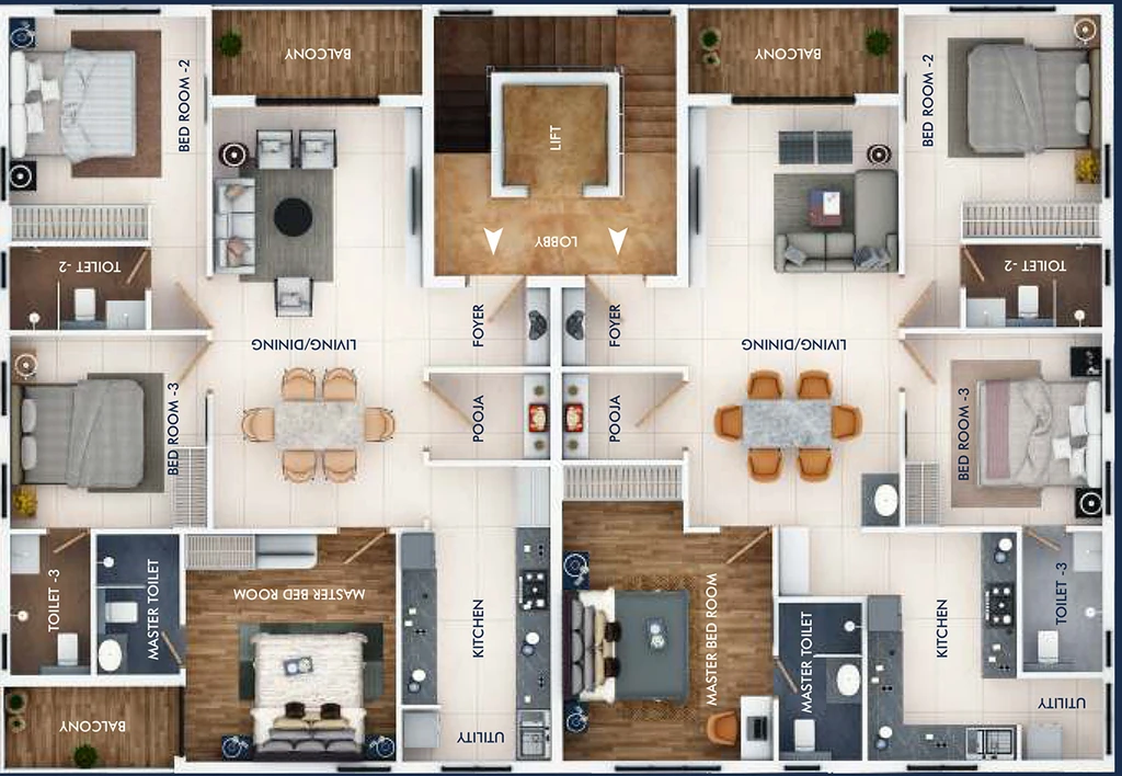 Floor Plan of Bluemoon Ashreya in Ashok Nagar, Chennai - Image 356561