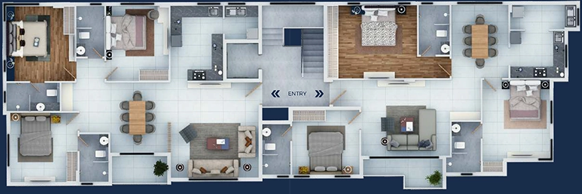 Floor Plan of Bluemoon Paradise in Valasaravakkam, Chennai - Image 356570