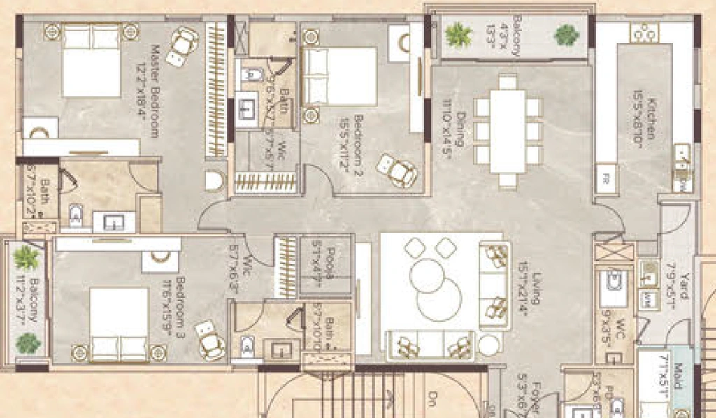 3 BHK Flat in Appaswamy Malkoha in Guindy, Chennai - Image 892974