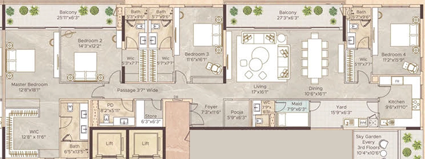 4 BHK Flat in Appaswamy Malkoha in Guindy, Chennai - Image 892976