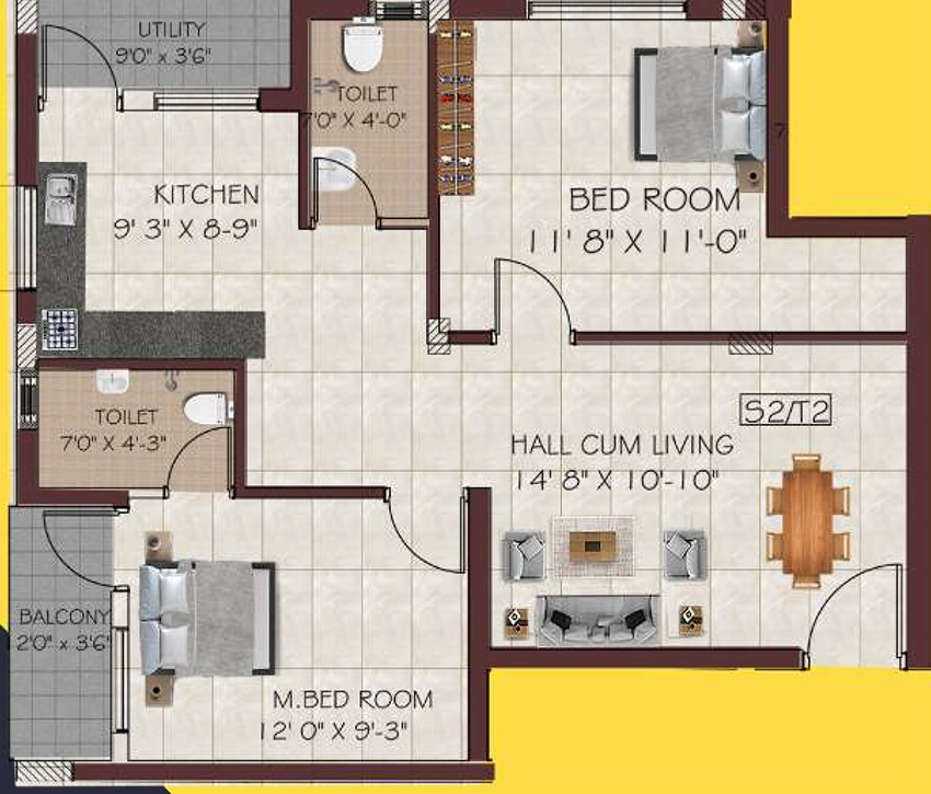 2 BHK Flat in Despla The Golden Gate in Ayapakkam, Chennai - Image 892981