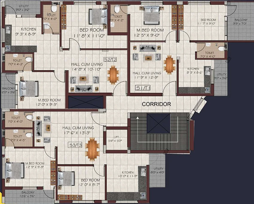 Floor Plan of Despla The Golden Gate in Ayapakkam, Chennai - Image 356610