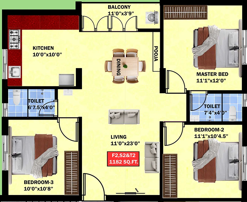 3 BHK Flat in Eeshani Anbhagam in Chromepet, Chennai - Image 892988