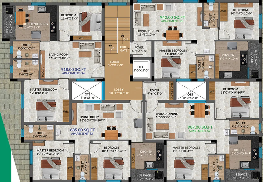 Floor Plan of Murugan Blossoms in Ambattur, Chennai - Image 356644