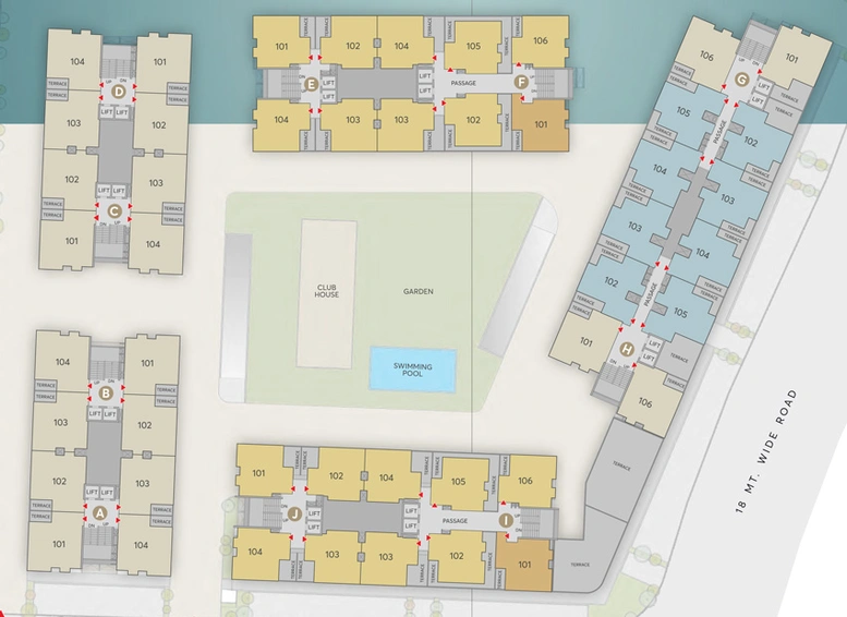 Floor Plan of HN Orchid Blues in Shela, Ahmedabad - Image 21878
