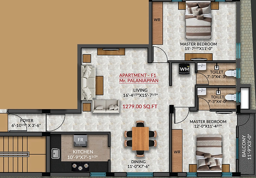 2 BHK Flat in Murugan May Flower in Vadapalani, Chennai - Image 892999