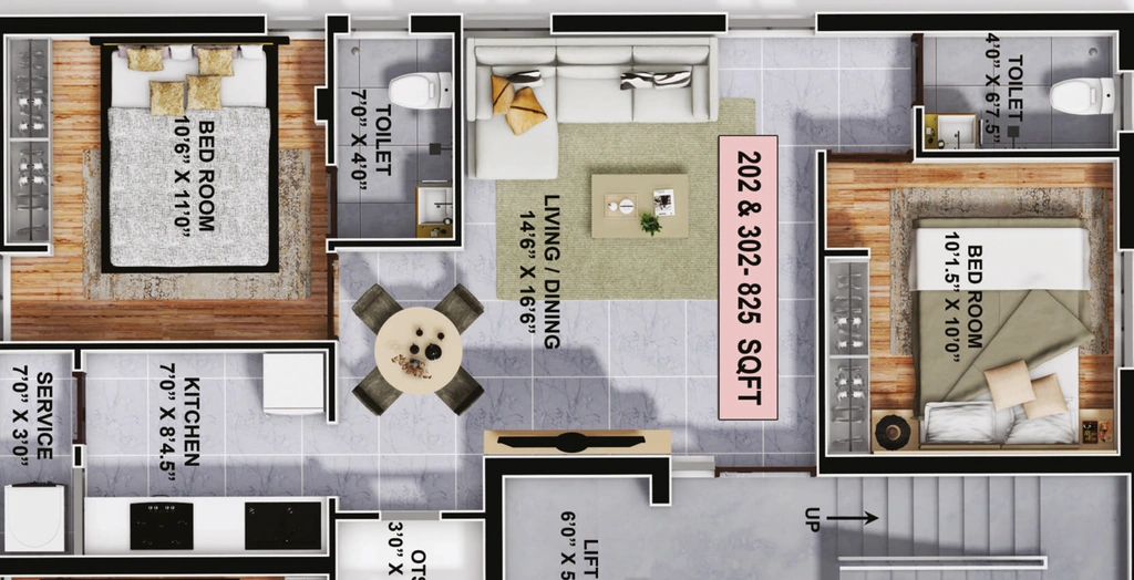 2 BHK Flat in SHDC Sai Virukshaa in Adyar, Chennai - Image 893004