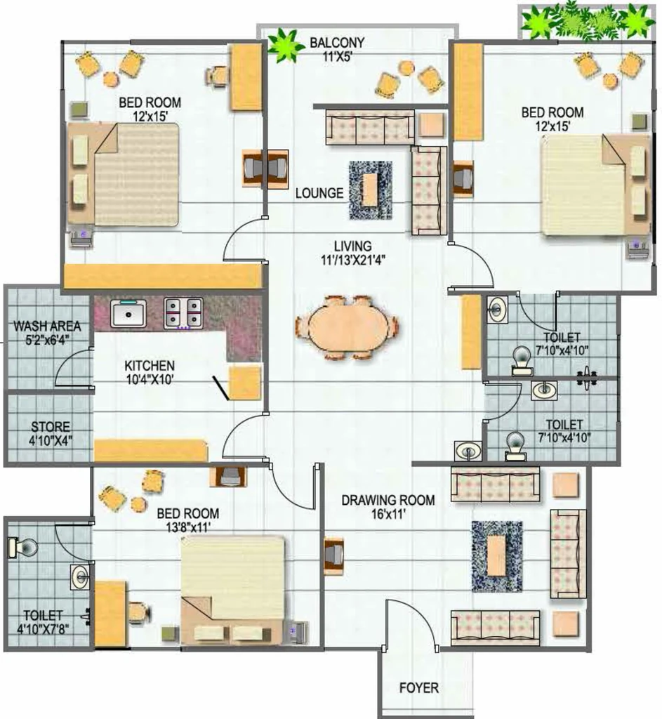 3 BHK Flat in Globus Green Acres in Lalghati, Bhopal - Image 898580