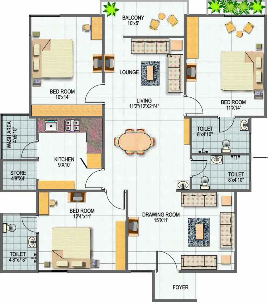3 BHK Flat in Globus Green Acres in Lalghati, Bhopal - Image 898579