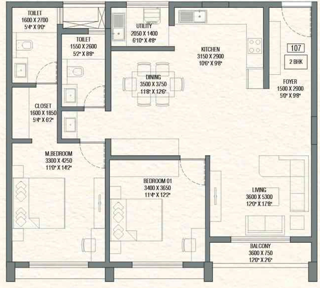 2 BHK Flat in Soven Sachi in Yelahanka, Bangalore - Image 893092