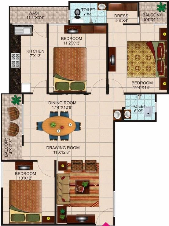 3 BHK Flat in Agrawal Sagar Landmark in Ayodhya Bypass, Bhopal - Image 898642